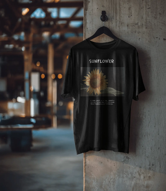 Vintage Sunflower Oversized Graphic Tee โ Aesthetic Botanical Print